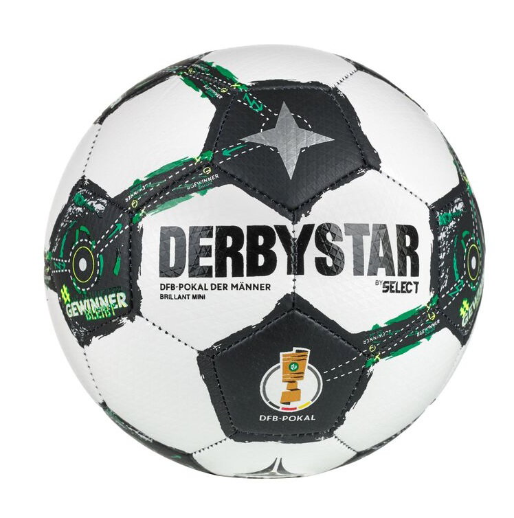 Piłka rekreacyjna Derbystar DFB MINIball Brilliant v25 (Obwód: 47 cm) biało/czarna/zielona - 1 sztuka